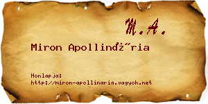 Miron Apollinária névjegykártya